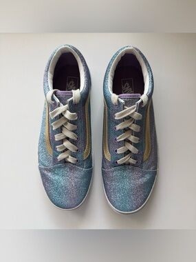 Vans Blue & Purple Glitter Sneakers Shoes Women’s Size 8